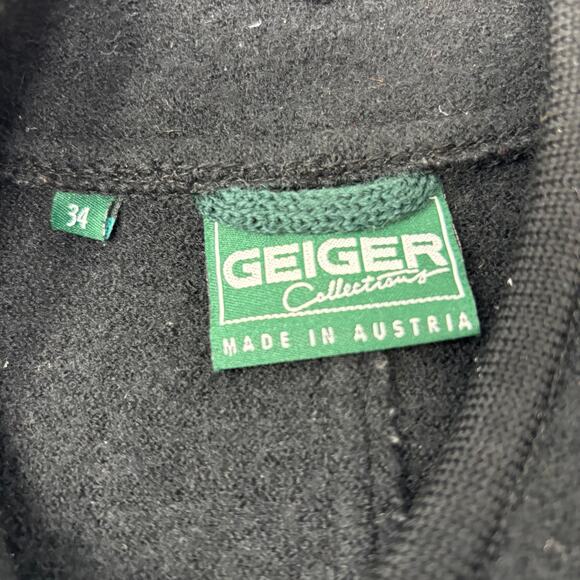 Geiger Collection Womens Sz34 Black Wool Made in Austria Boiled Jacket Coat - Picture 2 of 8